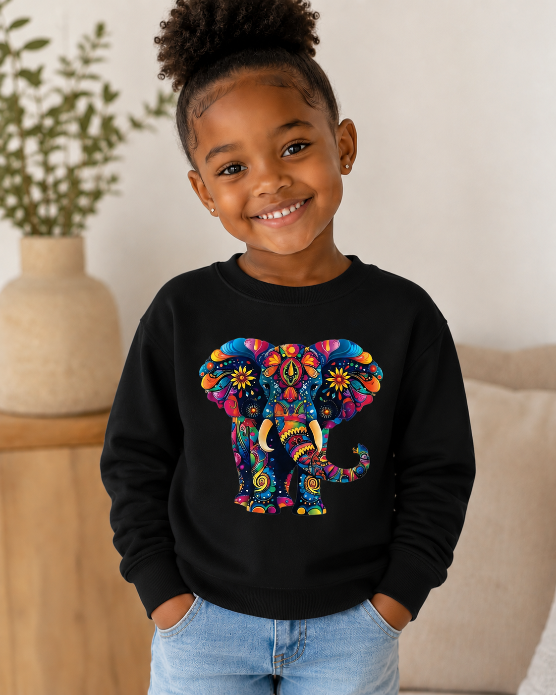 Colourful Elephant Kids Sweatshirt