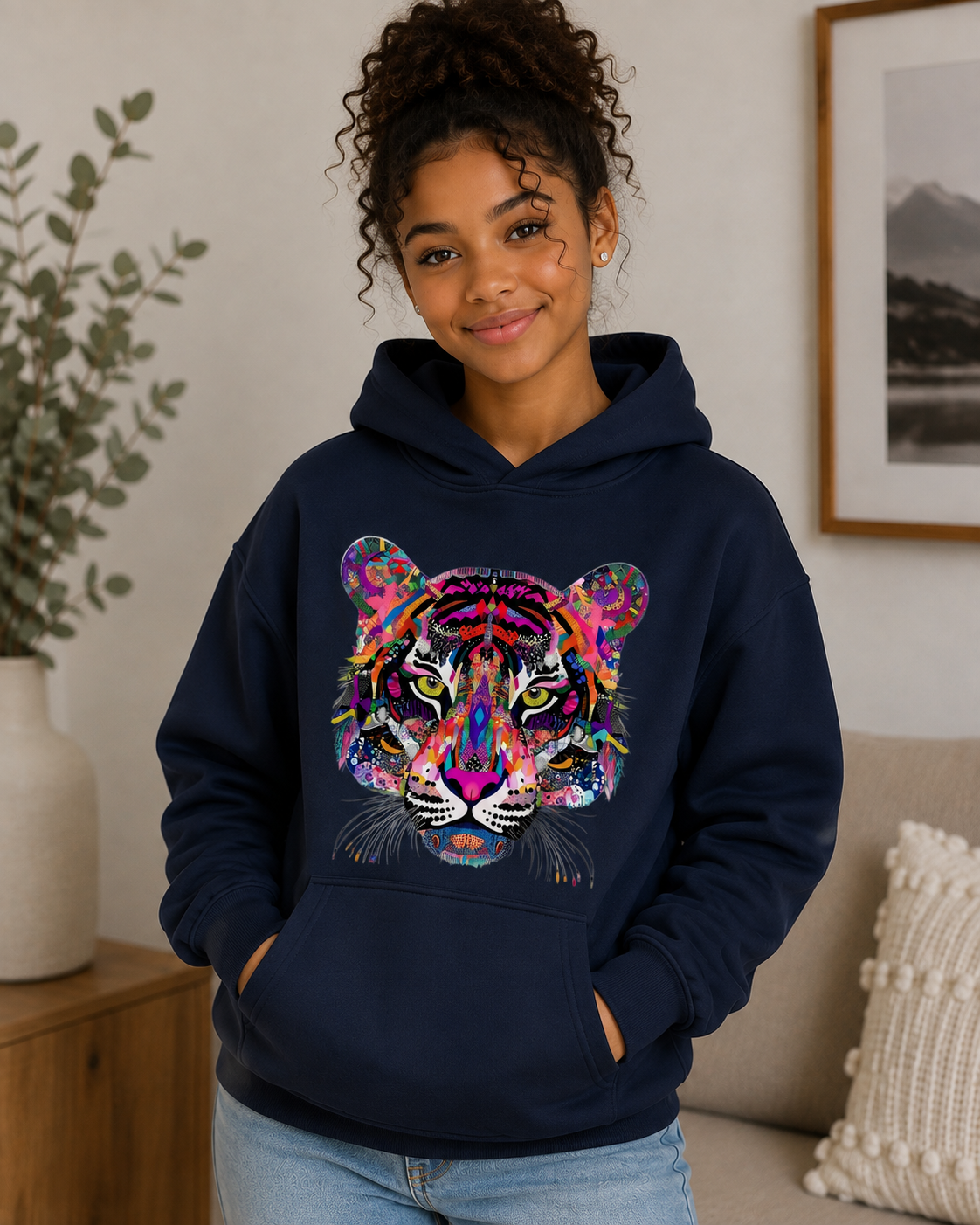 Colourful Tiger – Custom Printed Hoodie